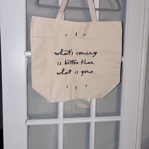 Hobby Lobby Cream Tote Bag with Black Text